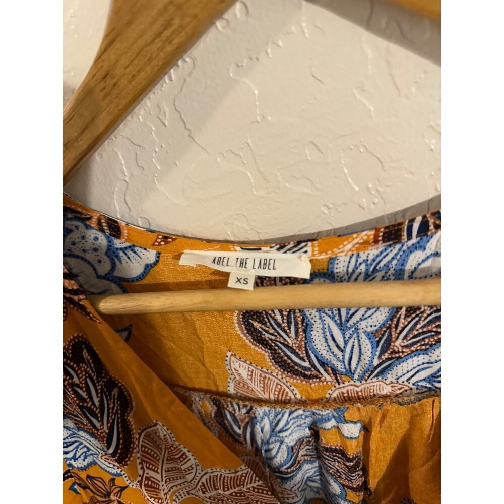Anthropologie Y Abel the Label Mango Magic Floral Paisley Yellow Boho Maxi Dress - Picture 9 of 11